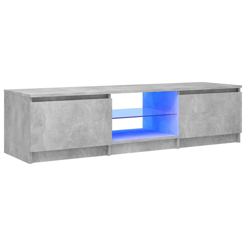 TV-taso LED-valoilla betoninharmaa 140x40x35,5 cm - Sisustajankoti.fi