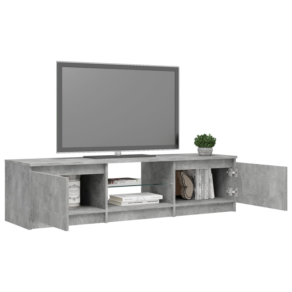 TV-taso LED-valoilla betoninharmaa 140x40x35,5 cm - Sisustajankoti.fi