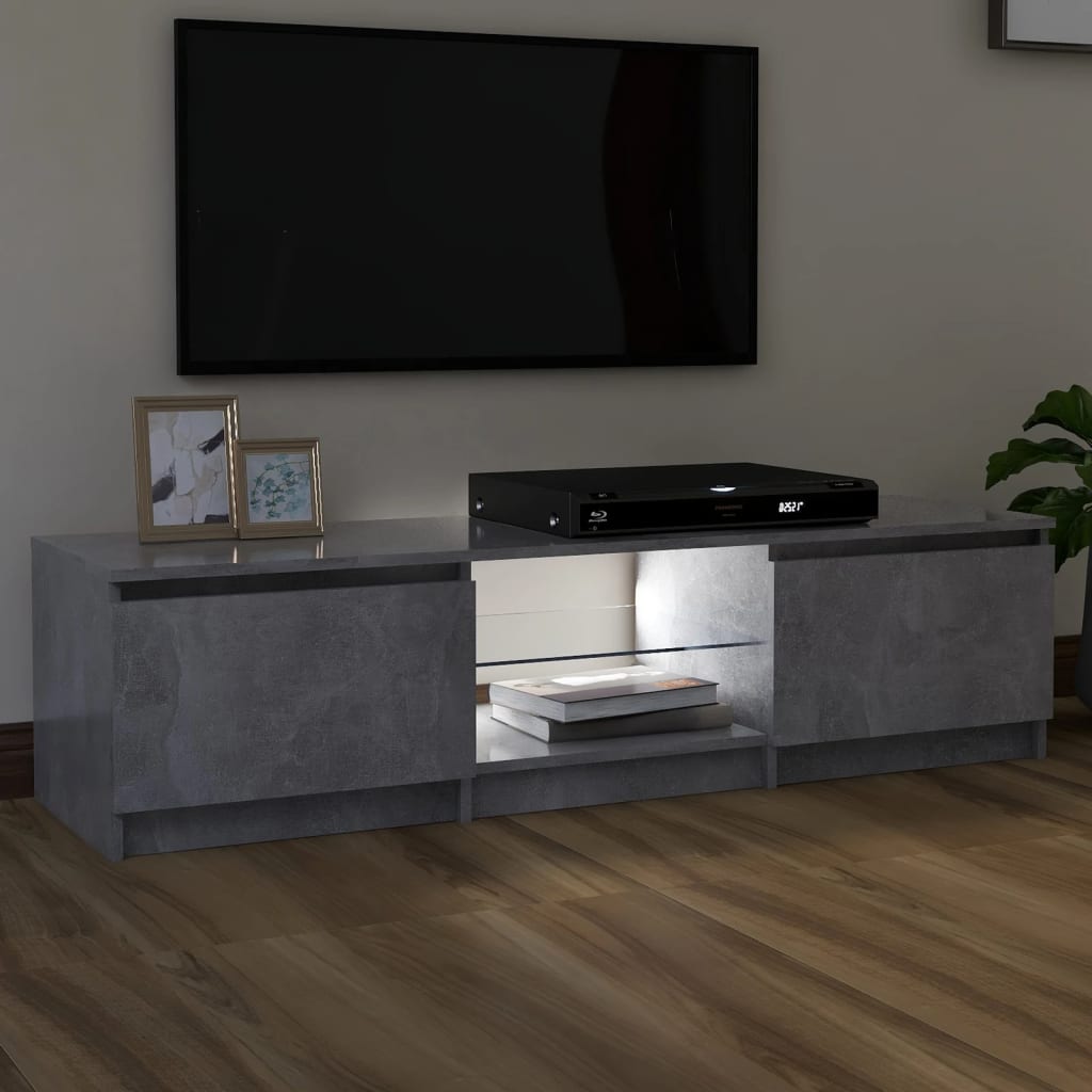 TV-taso LED-valoilla betoninharmaa 140x40x35,5 cm - Sisustajankoti.fi