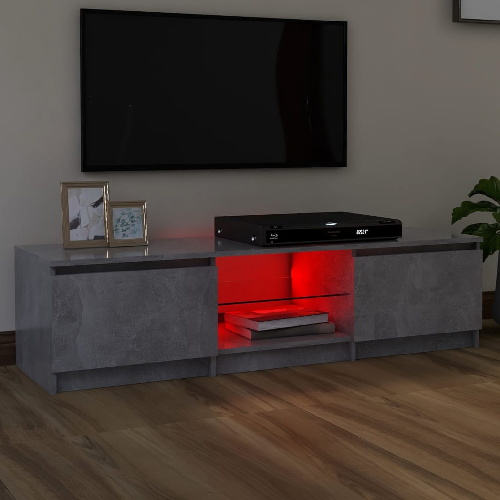 TV-taso LED-valoilla betoninharmaa 140x40x35,5 cm - Sisustajankoti.fi