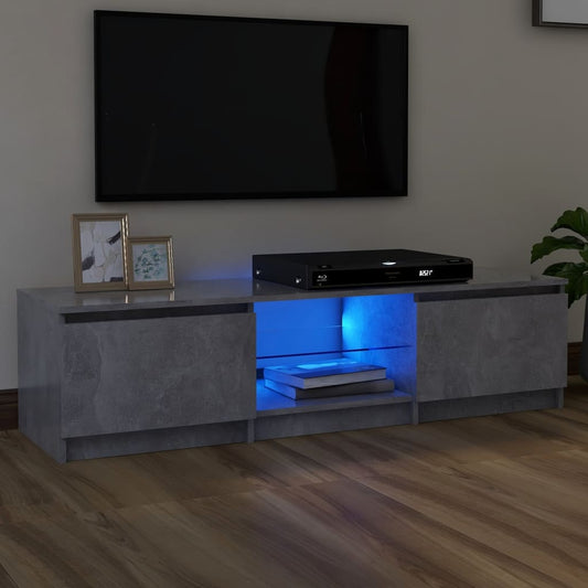 TV-taso LED-valoilla betoninharmaa 140x40x35,5 cm - Sisustajankoti.fi