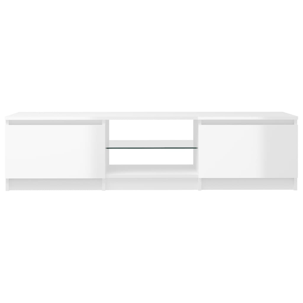 TV-taso LED-valoilla korkeakiilto valkoinen 140x40x35,5 cm - Sisustajankoti.fi