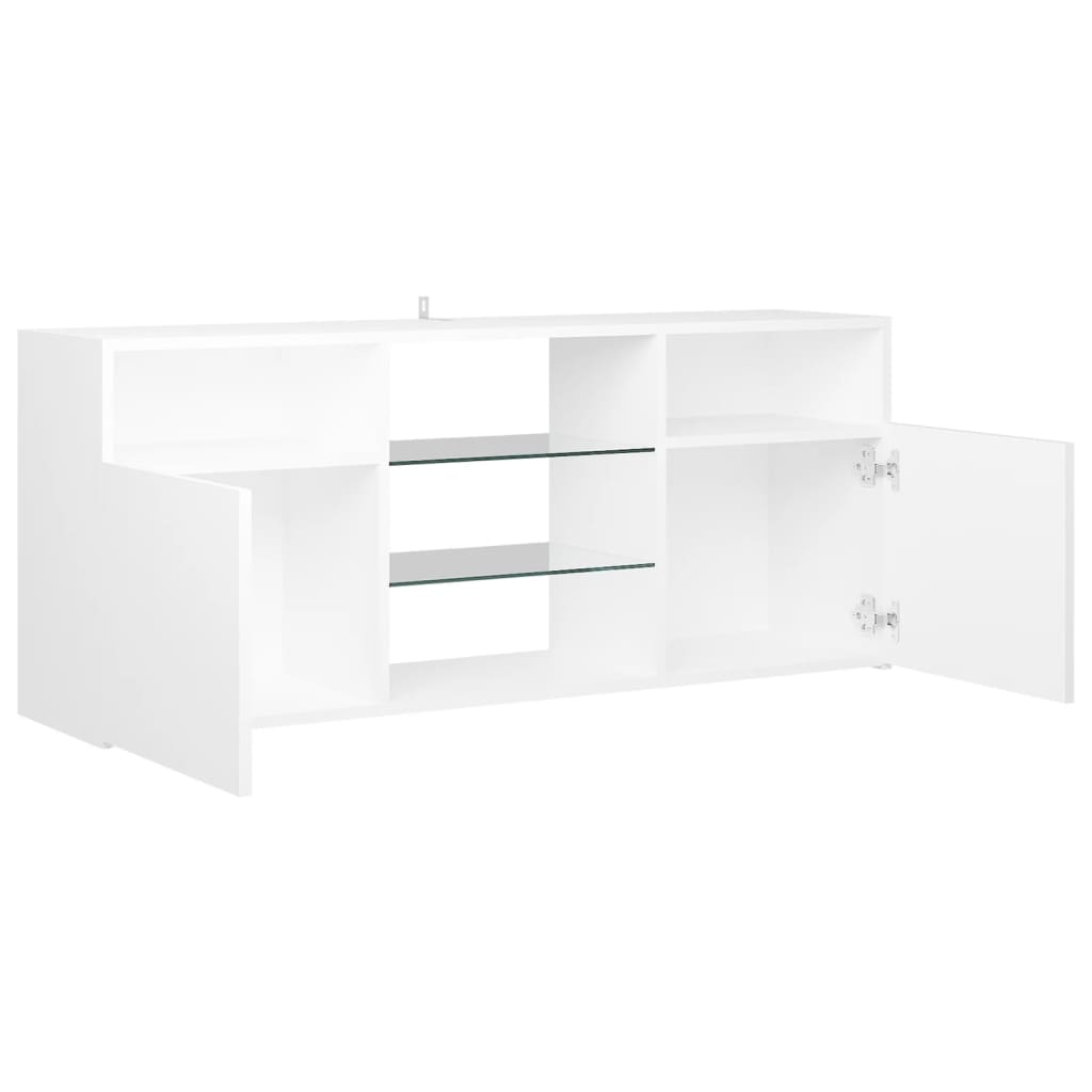 TV-taso LED-valoilla valkoinen 120x30x50 cm - Sisustajankoti.fi
