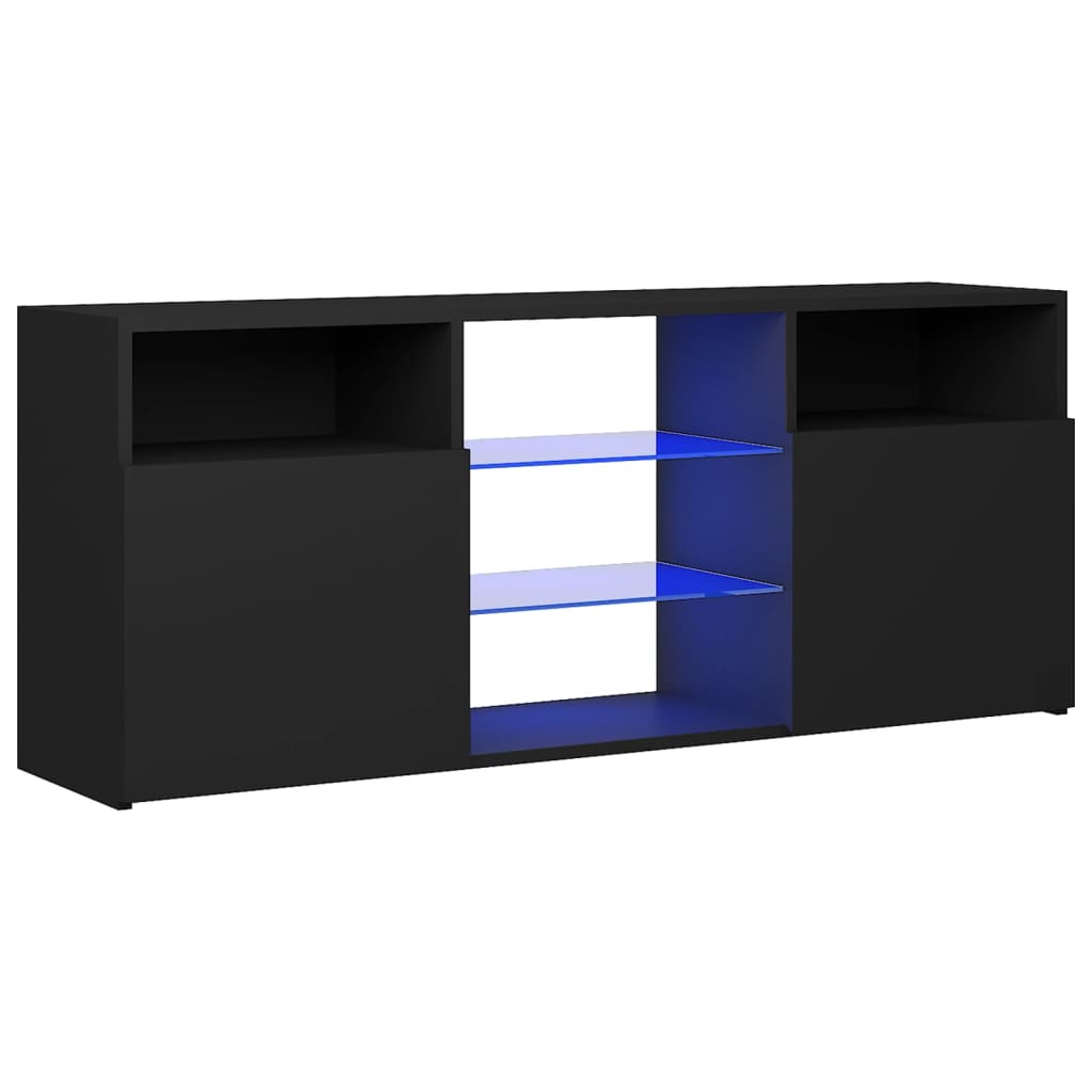 TV-taso LED-valoilla musta 120x30x50 cm - Sisustajankoti.fi