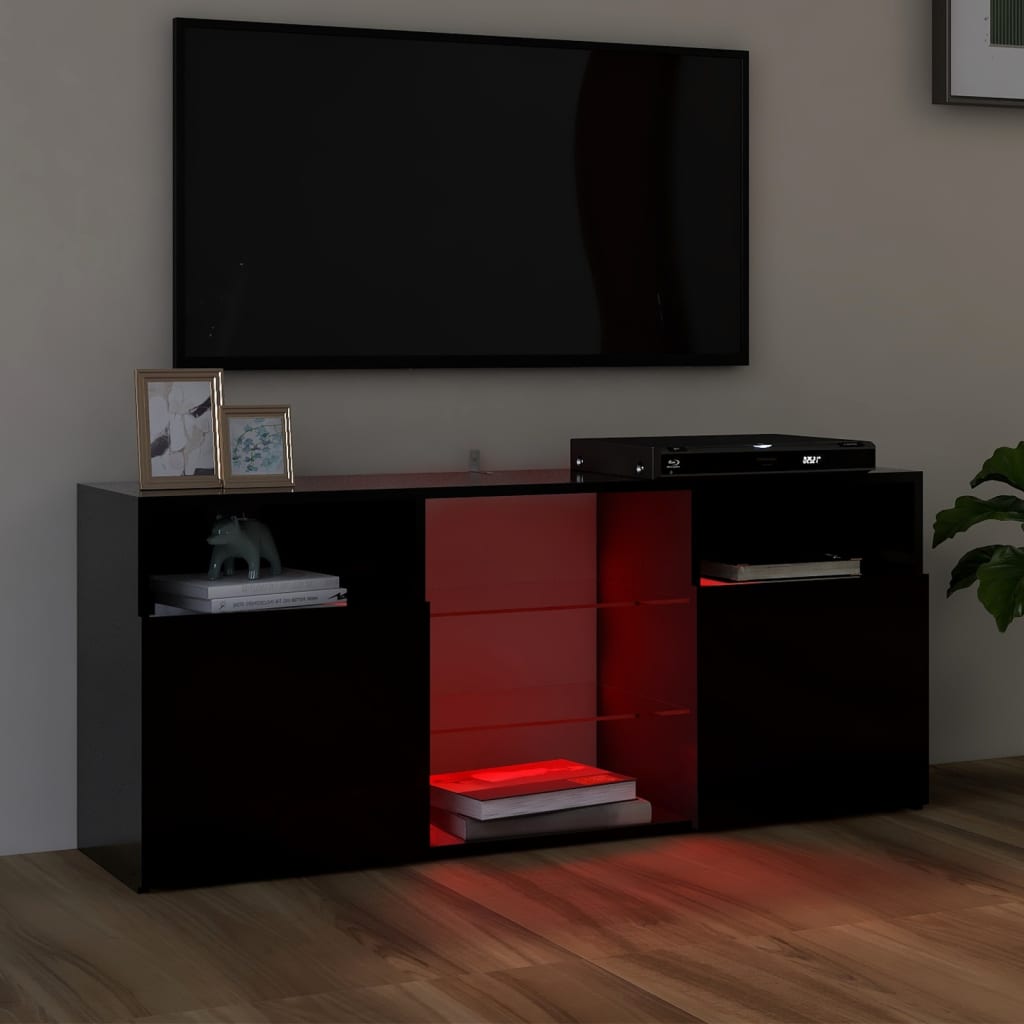 TV-taso LED-valoilla musta 120x30x50 cm - Sisustajankoti.fi