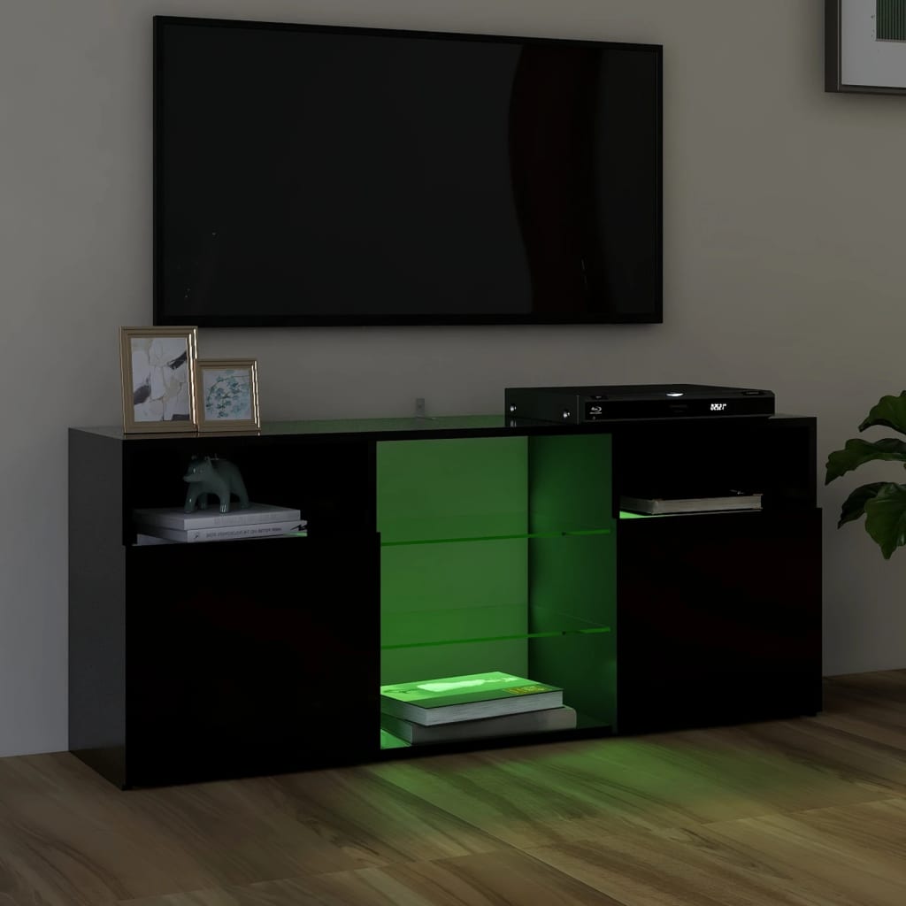 TV-taso LED-valoilla musta 120x30x50 cm - Sisustajankoti.fi