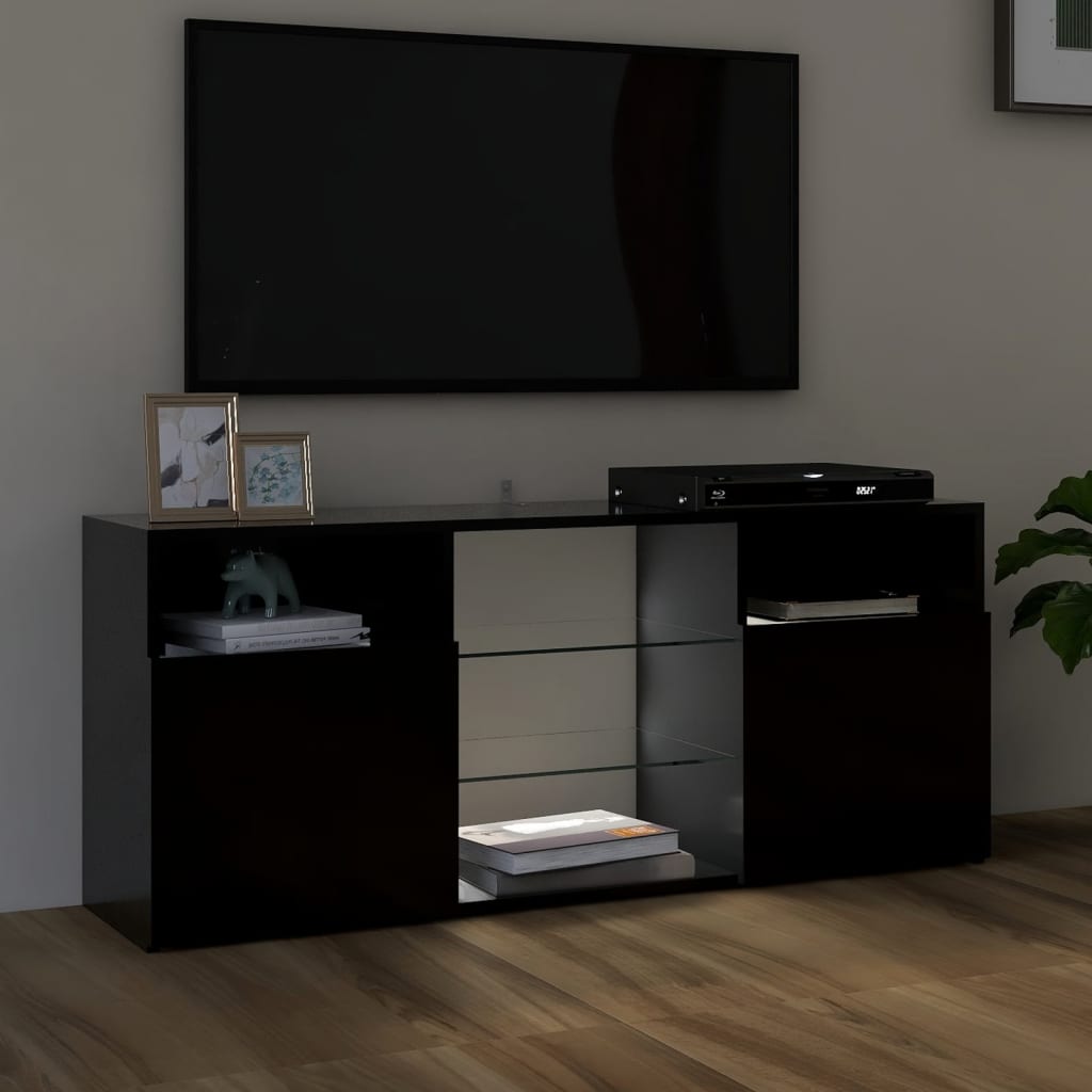 TV-taso LED-valoilla musta 120x30x50 cm - Sisustajankoti.fi