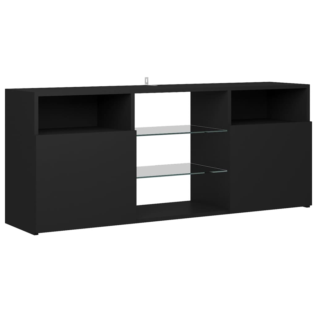 TV-taso LED-valoilla musta 120x30x50 cm - Sisustajankoti.fi