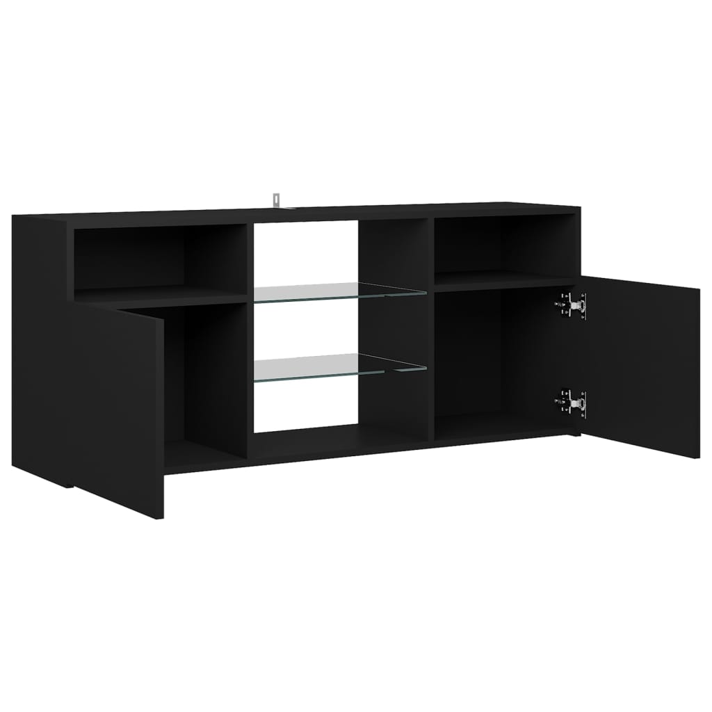TV-taso LED-valoilla musta 120x30x50 cm - Sisustajankoti.fi