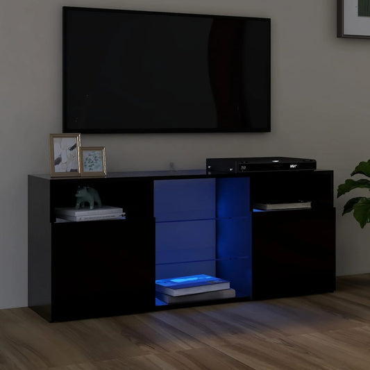 TV-taso LED-valoilla musta 120x30x50 cm - Sisustajankoti.fi