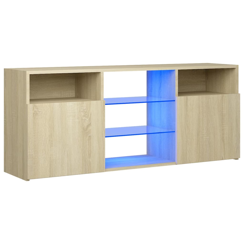 TV-taso LED-valoilla Sonoma-tammi 120x30x50 cm - Sisustajankoti.fi