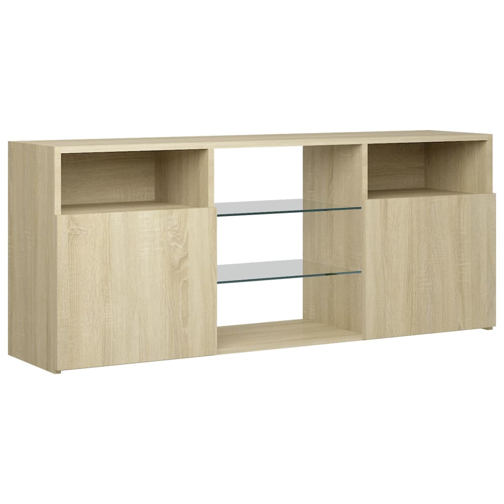 TV-taso LED-valoilla Sonoma-tammi 120x30x50 cm - Sisustajankoti.fi