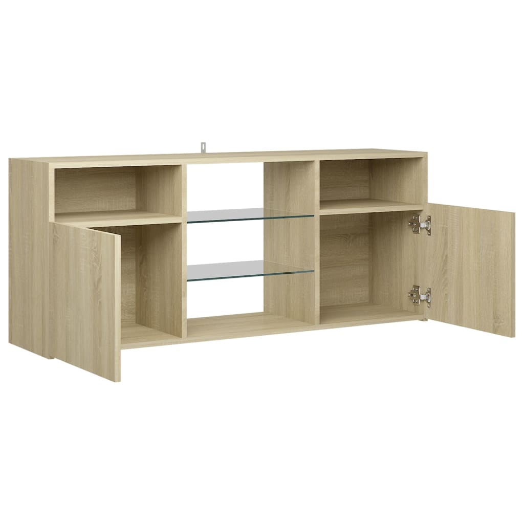 TV-taso LED-valoilla Sonoma-tammi 120x30x50 cm - Sisustajankoti.fi