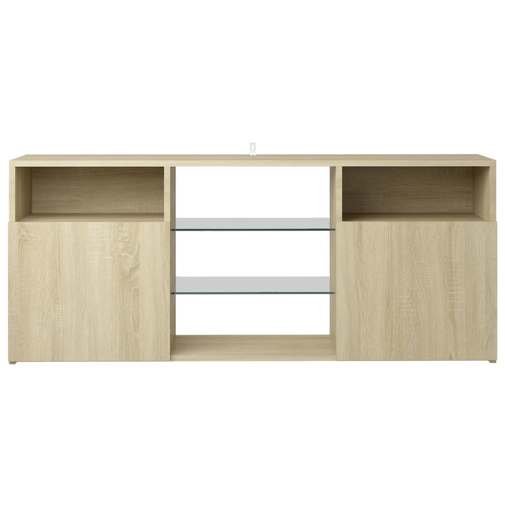 TV-taso LED-valoilla Sonoma-tammi 120x30x50 cm - Sisustajankoti.fi