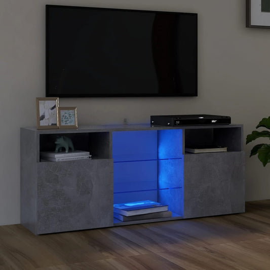 TV-taso LED-valoilla betoninharmaa 120x30x50 cm - Sisustajankoti.fi