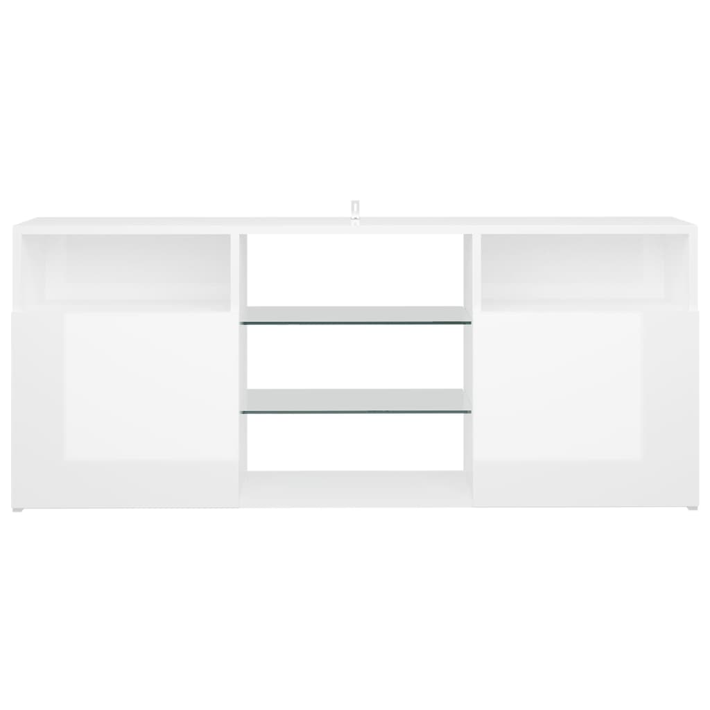 TV-taso LED-valoilla korkeakiilto valkoinen 120x30x50 cm - Sisustajankoti.fi