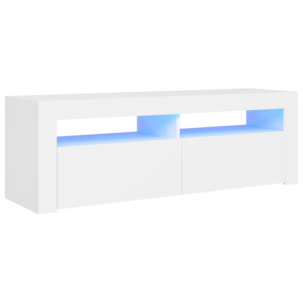 TV-taso LED-valoilla valkoinen 120x35x40 cm - Sisustajankoti.fi