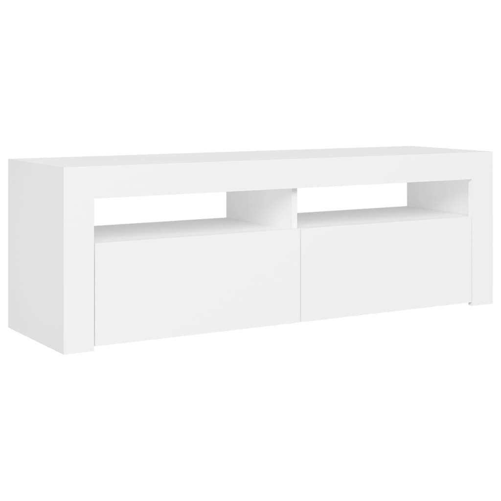 TV-taso LED-valoilla valkoinen 120x35x40 cm - Sisustajankoti.fi