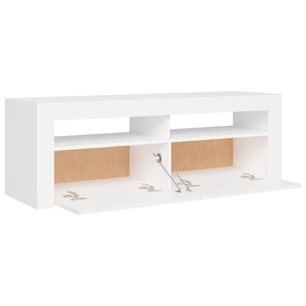 TV-taso LED-valoilla valkoinen 120x35x40 cm - Sisustajankoti.fi