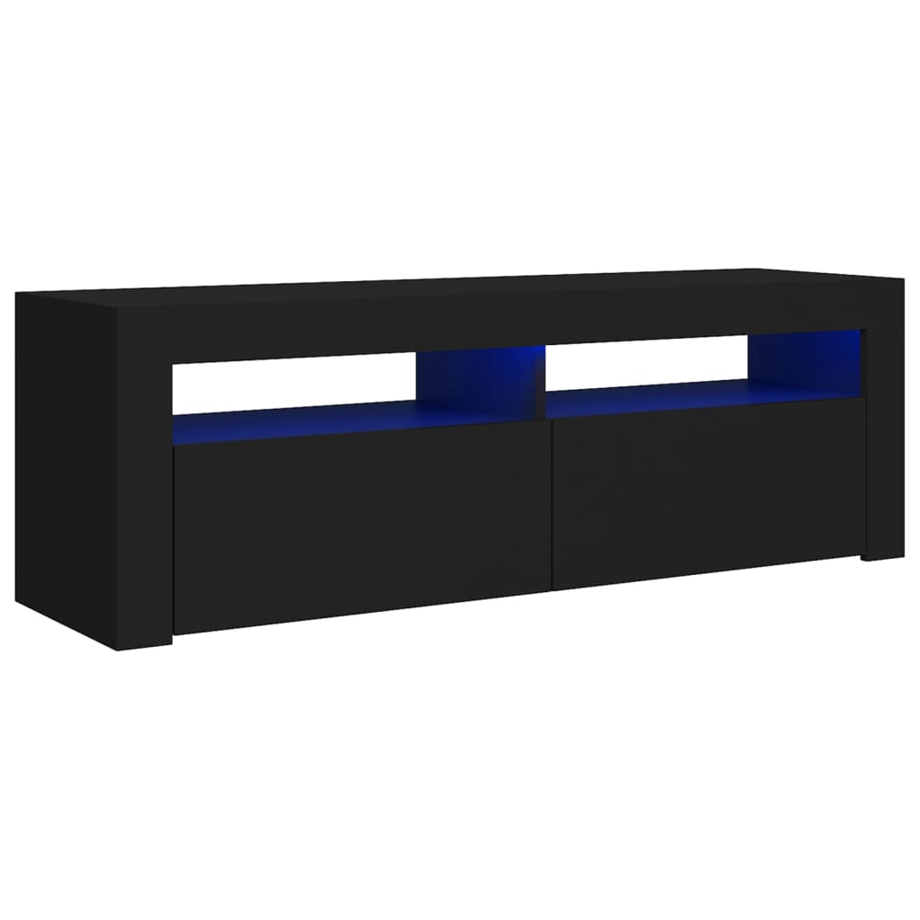 TV-taso LED-valoilla musta 120x35x40 cm - Sisustajankoti.fi