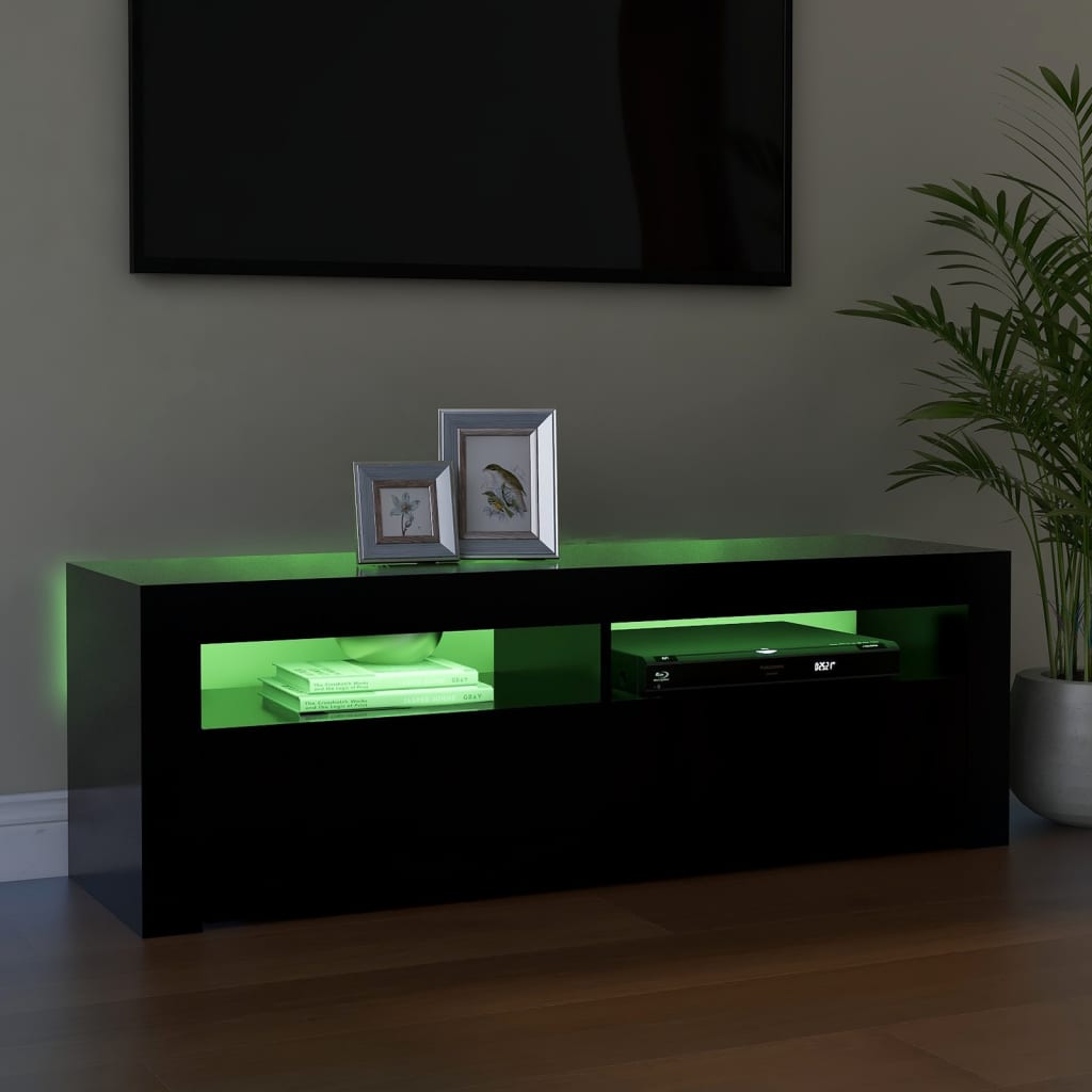 TV-taso LED-valoilla musta 120x35x40 cm - Sisustajankoti.fi