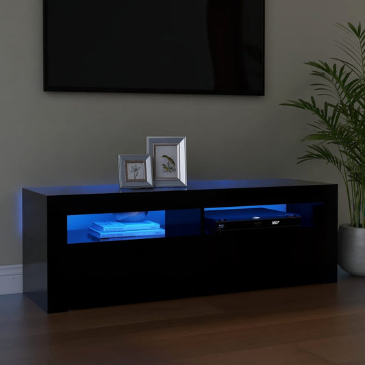 TV-taso LED-valoilla musta 120x35x40 cm - Sisustajankoti.fi