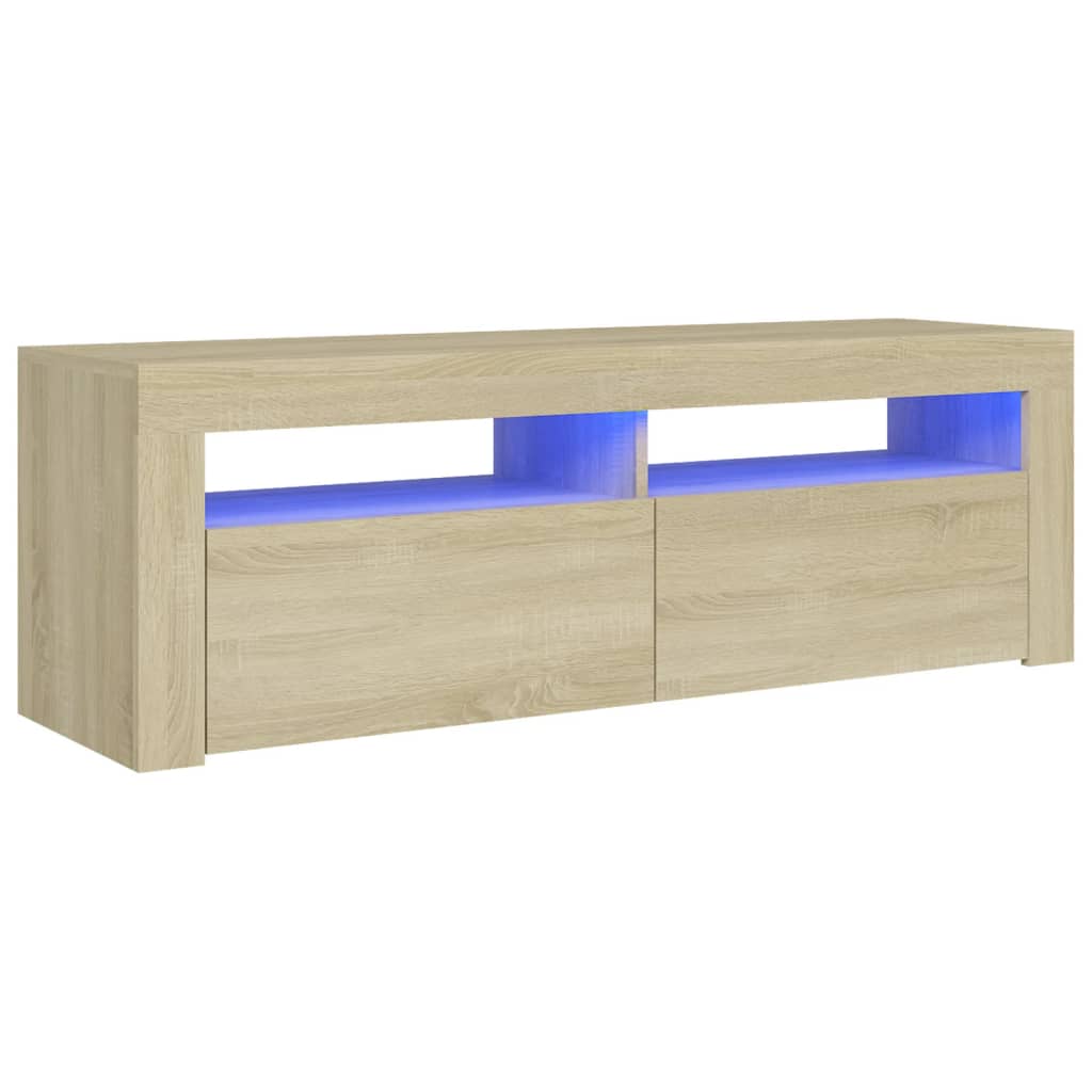 TV-taso LED-valoilla Sonoma-tammi 120x35x40 cm - Sisustajankoti.fi