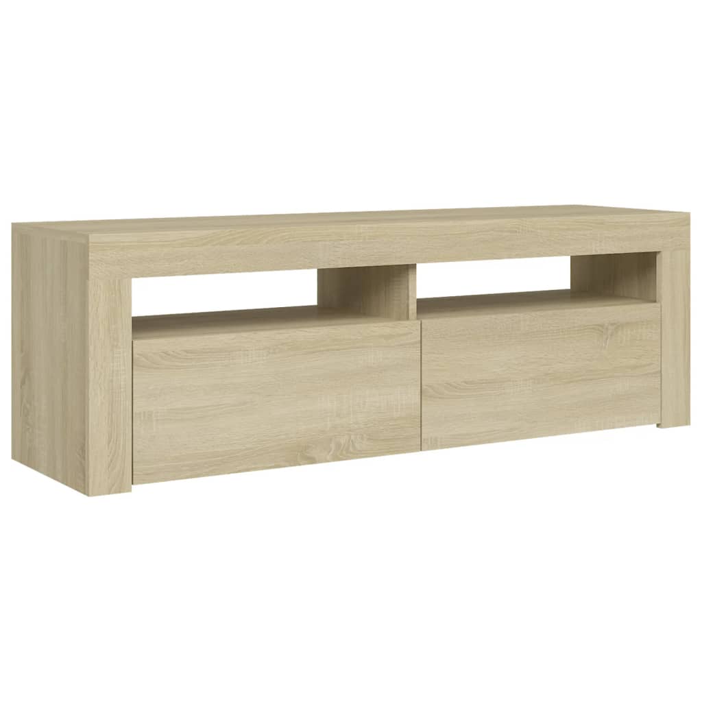 TV-taso LED-valoilla Sonoma-tammi 120x35x40 cm - Sisustajankoti.fi