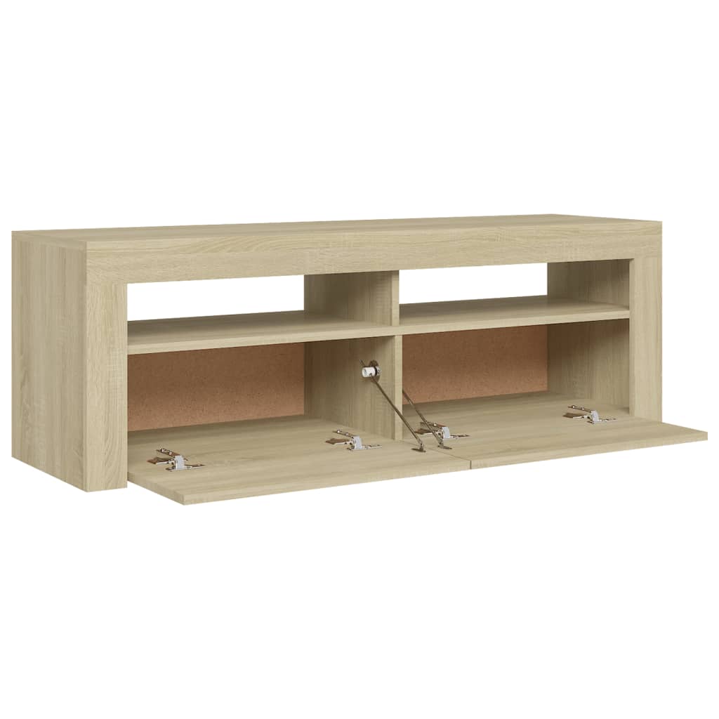 TV-taso LED-valoilla Sonoma-tammi 120x35x40 cm - Sisustajankoti.fi