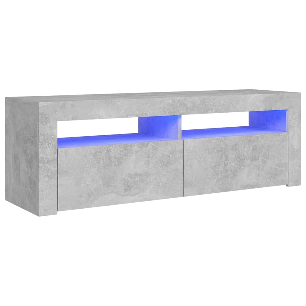 TV-taso LED-valoilla betoninharmaa 120x35x40 cm - Sisustajankoti.fi