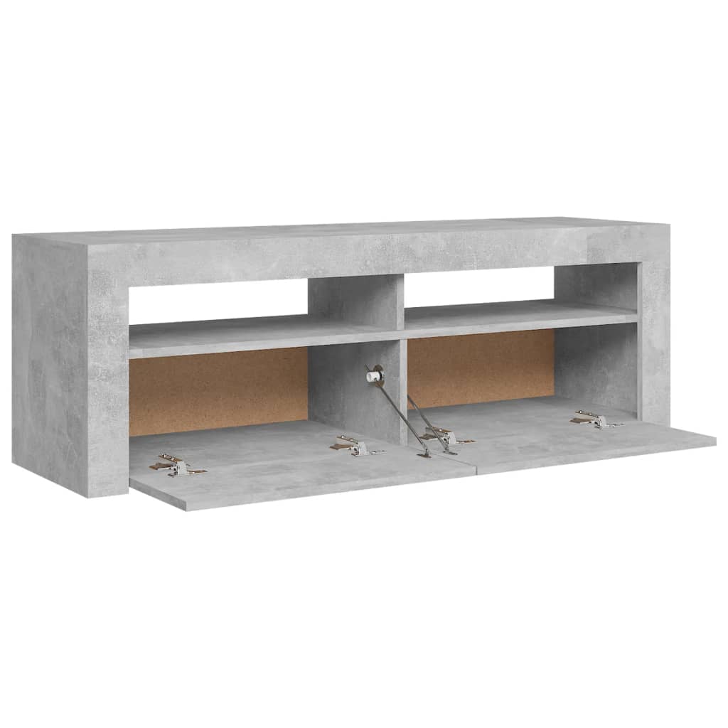 TV-taso LED-valoilla betoninharmaa 120x35x40 cm - Sisustajankoti.fi