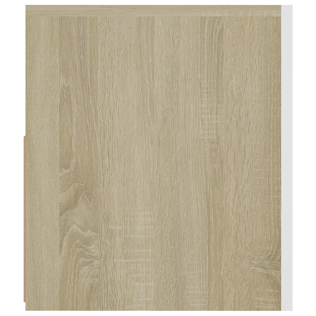 TV-taso LED-valoilla valkoinen ja Sonoma-tammi 120x35x40 cm - Sisustajankoti.fi