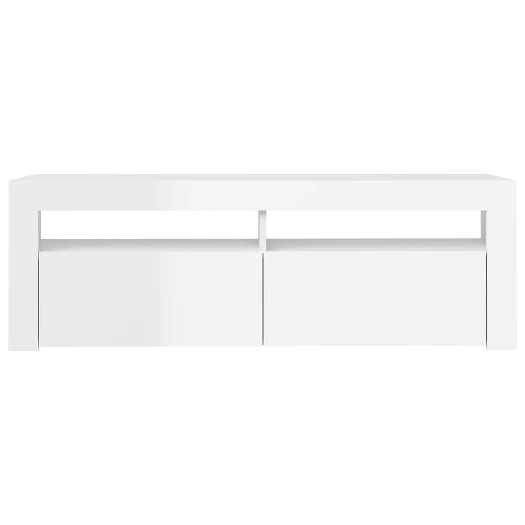 TV-taso LED-valoilla korkeakiilto valkoinen 120x35x40 cm - Sisustajankoti.fi