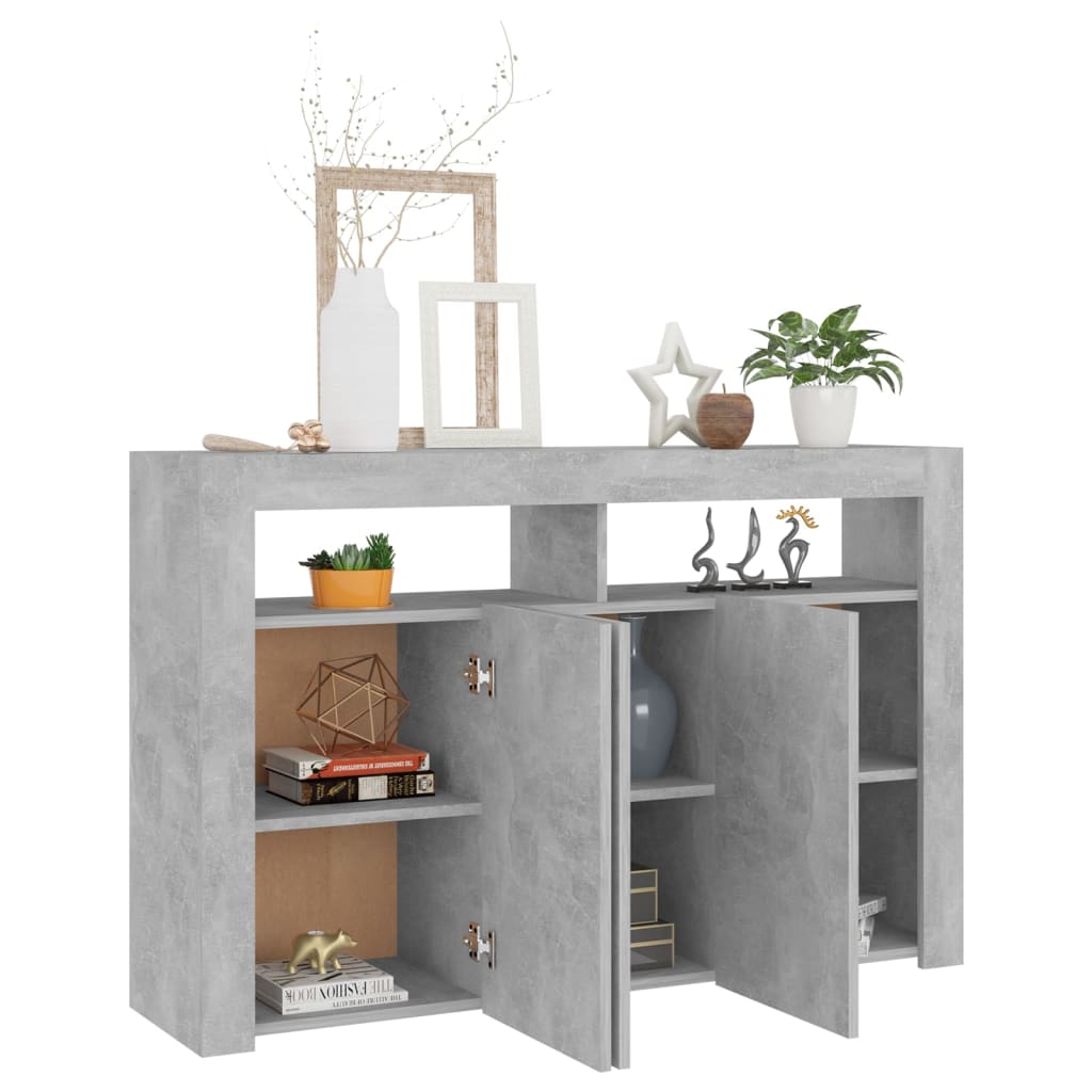 Senkki LED-valoilla betoninharmaa 115,5x30x75 cm - Sisustajankoti.fi