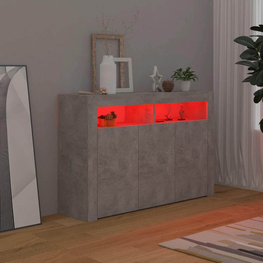 Senkki LED-valoilla betoninharmaa 115,5x30x75 cm - Sisustajankoti.fi