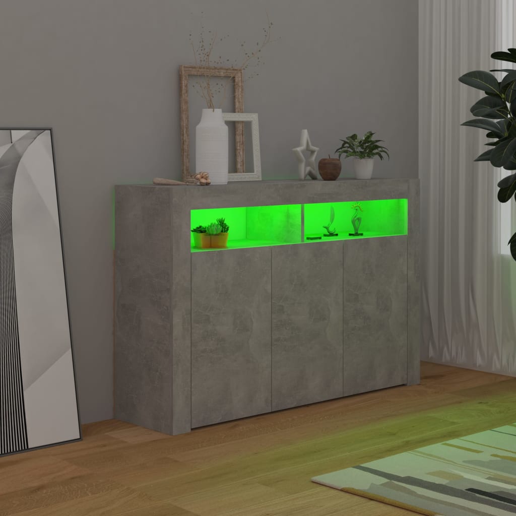 Senkki LED-valoilla betoninharmaa 115,5x30x75 cm - Sisustajankoti.fi
