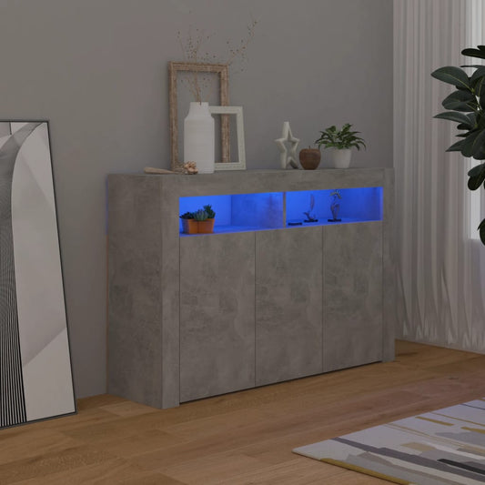 Senkki LED-valoilla betoninharmaa 115,5x30x75 cm - Sisustajankoti.fi