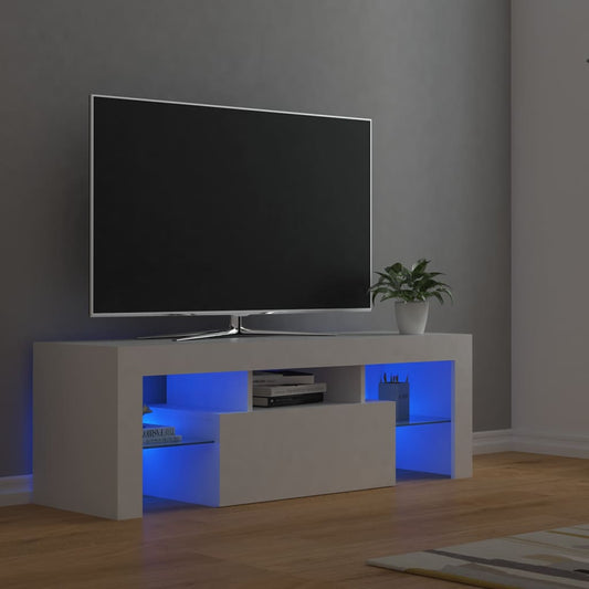 TV-taso LED-valoilla valkoinen 120x35x40 cm - Sisustajankoti.fi