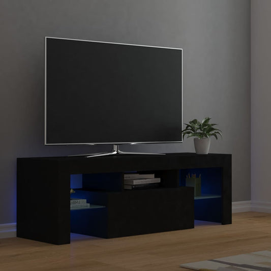 TV-taso LED-valoilla musta 120x35x40 cm - Sisustajankoti.fi