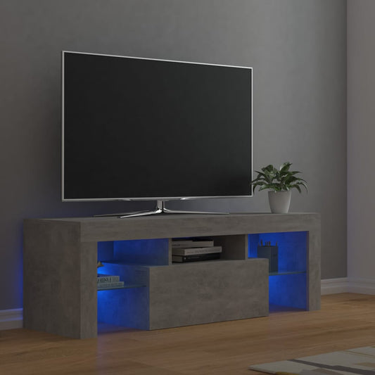 TV-taso LED-valoilla betoninharmaa 120x35x40 cm - Sisustajankoti.fi