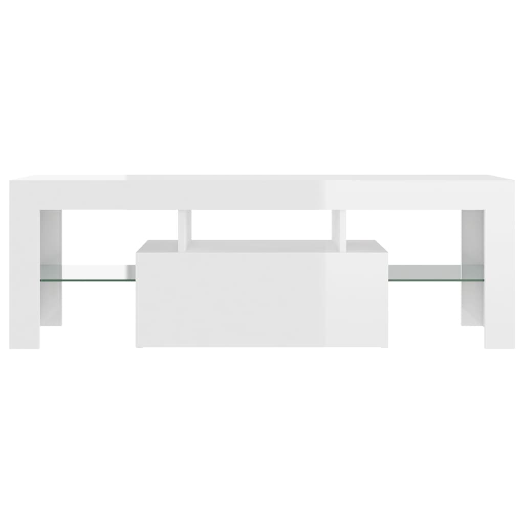 TV-taso LED-valoilla korkeakiilto valkoinen 120x35x40 cm - Sisustajankoti.fi