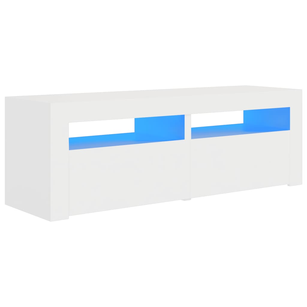 TV-taso LED-valoilla valkoinen 120x35x40 cm - Sisustajankoti.fi