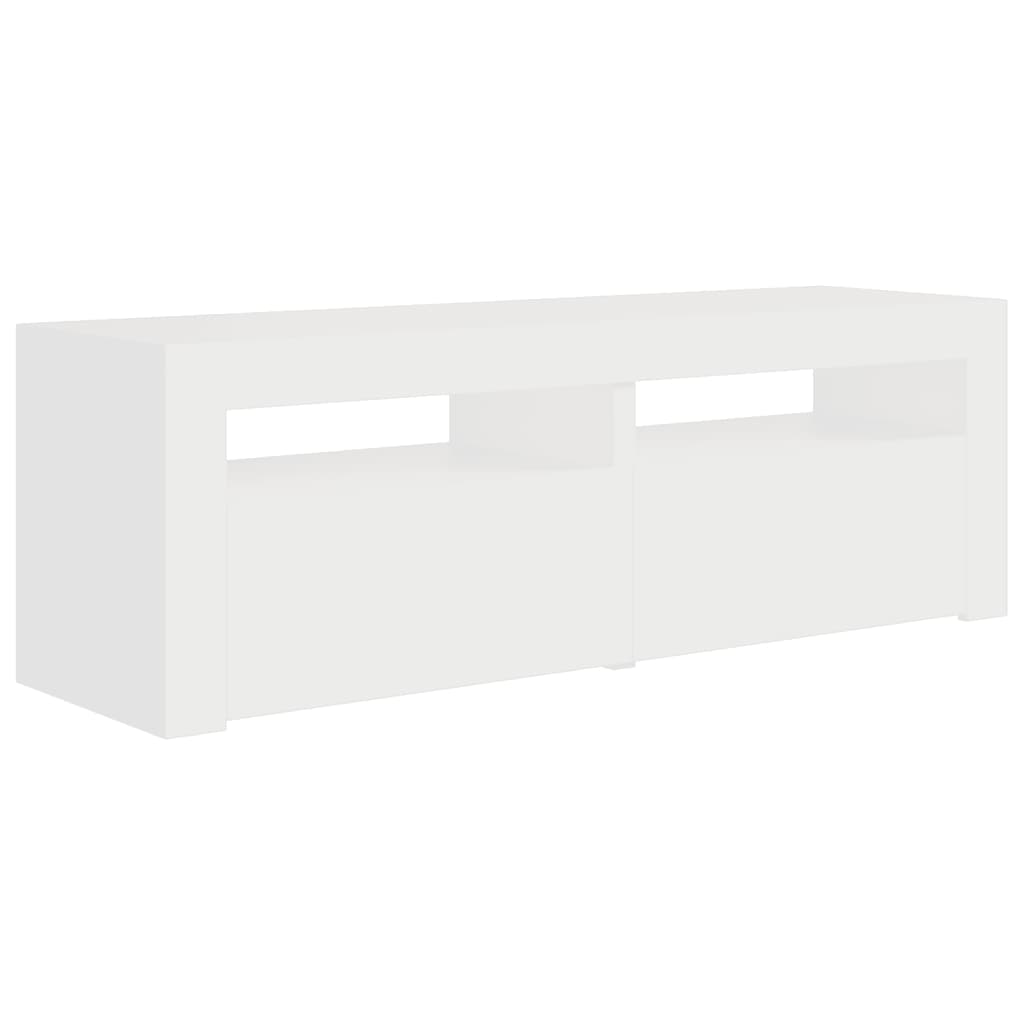 TV-taso LED-valoilla valkoinen 120x35x40 cm - Sisustajankoti.fi