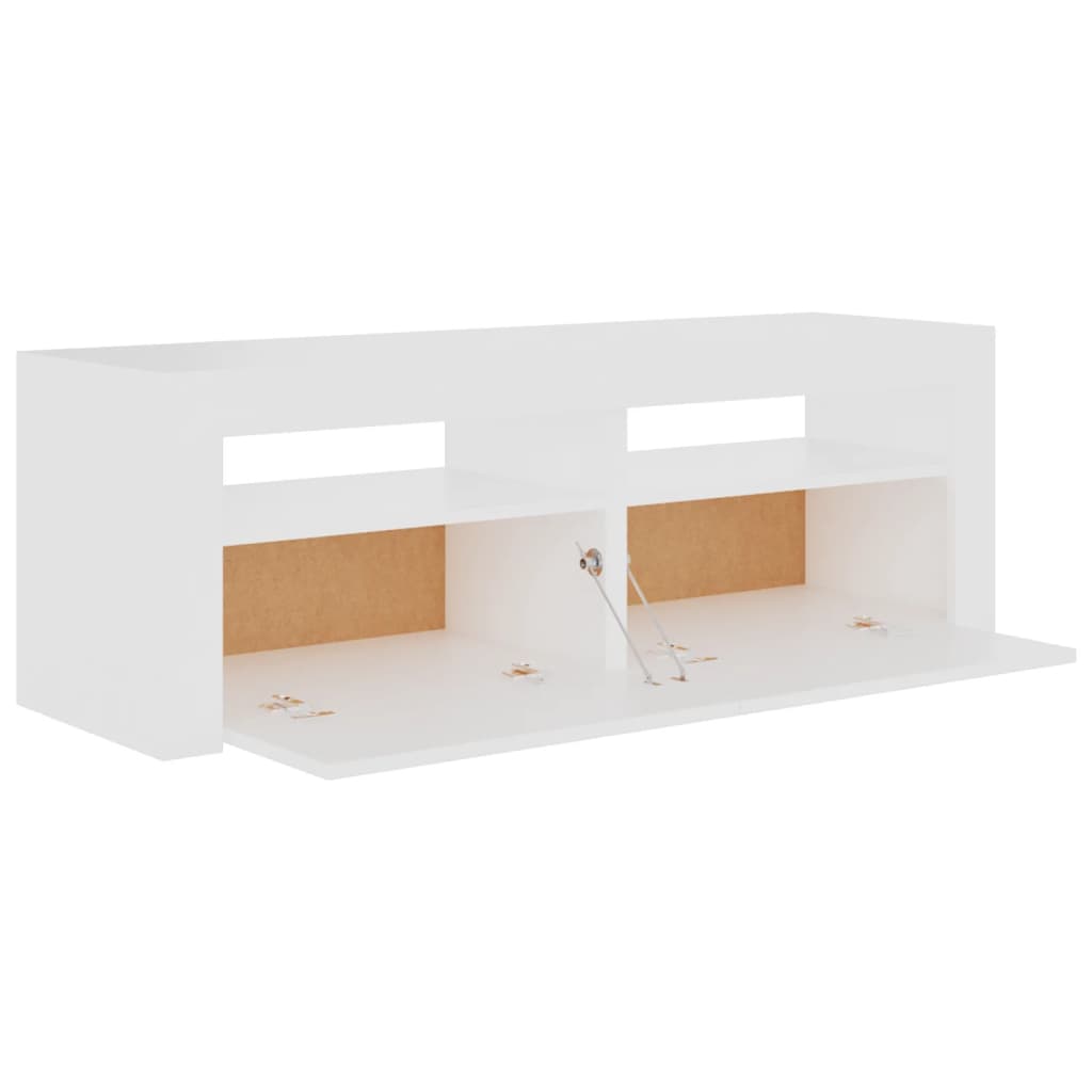 TV-taso LED-valoilla valkoinen 120x35x40 cm - Sisustajankoti.fi