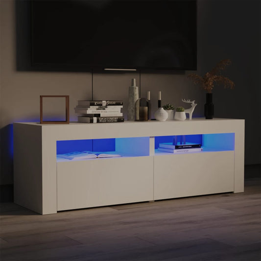 TV-taso LED-valoilla valkoinen 120x35x40 cm - Sisustajankoti.fi