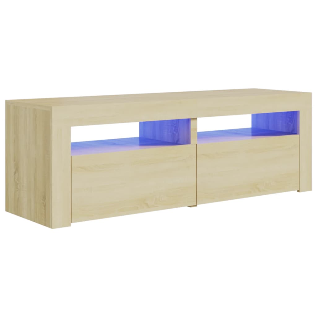 TV-taso LED-valoilla Sonoma-tammi 120x35x40 cm - Sisustajankoti.fi
