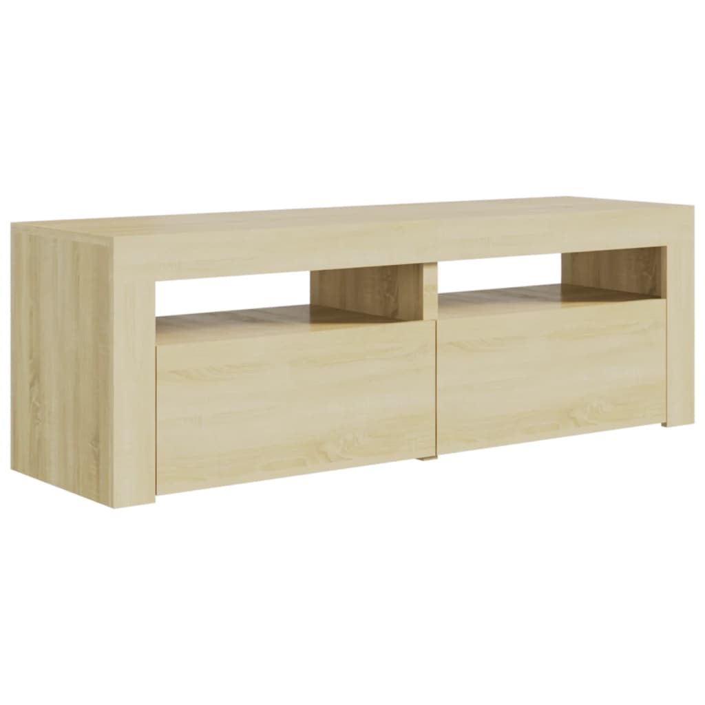 TV-taso LED-valoilla Sonoma-tammi 120x35x40 cm - Sisustajankoti.fi