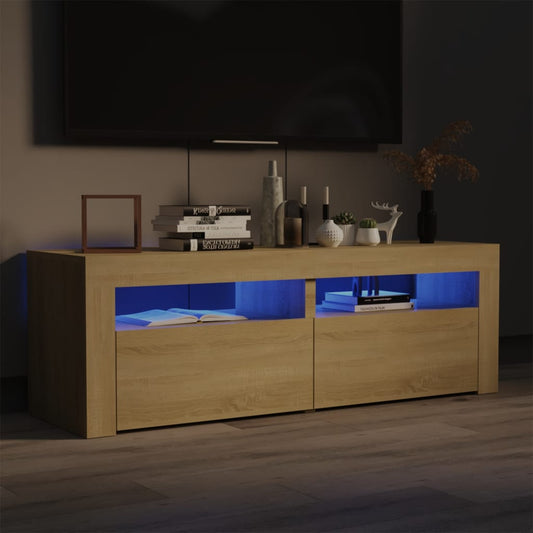 TV-taso LED-valoilla Sonoma-tammi 120x35x40 cm - Sisustajankoti.fi