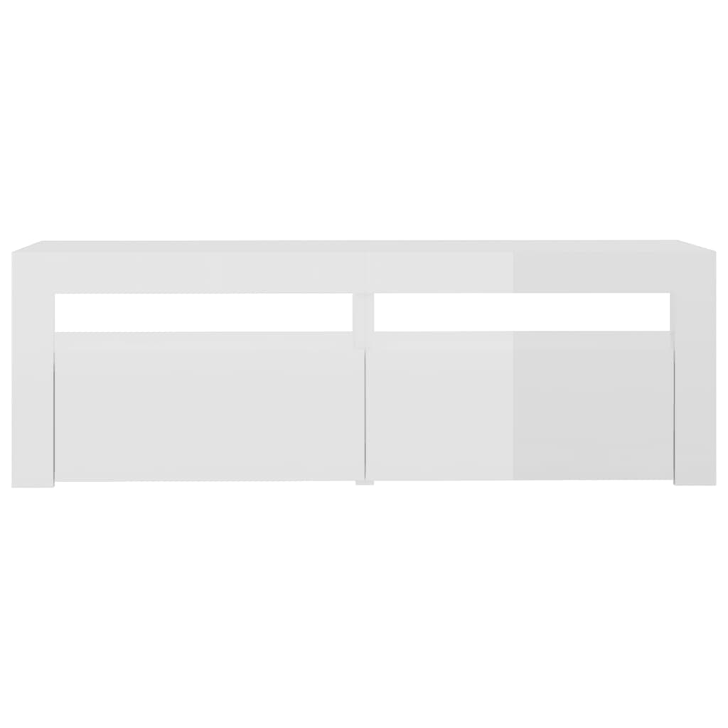 TV-taso LED-valoilla korkeakiilto valkoinen 120x35x40 cm - Sisustajankoti.fi