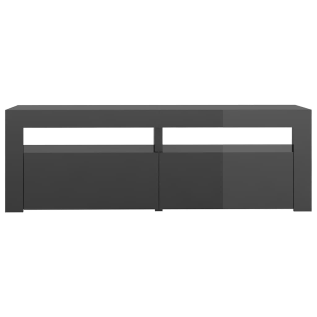 TV-taso LED-valoilla korkeakiilto harmaa 120x35x40 cm - Sisustajankoti.fi
